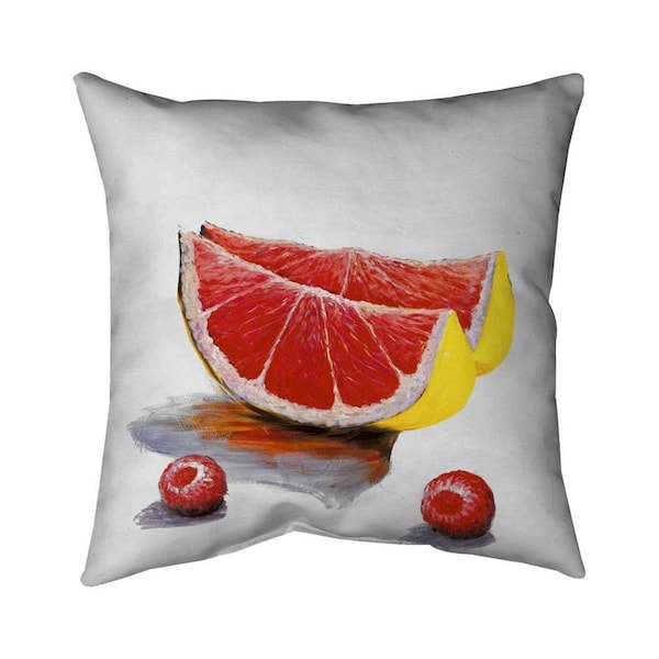 Begin Home Decor 26 x 26 in. Grapefruit Slices-Double Sided Print Indoor Pillow - 5541-2626-GA32-1