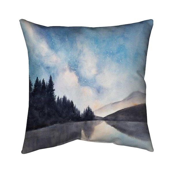 Fondo 26 x 26 in. Lakeview by Night-Double Sided Print Indoor Pillow - FO2782797