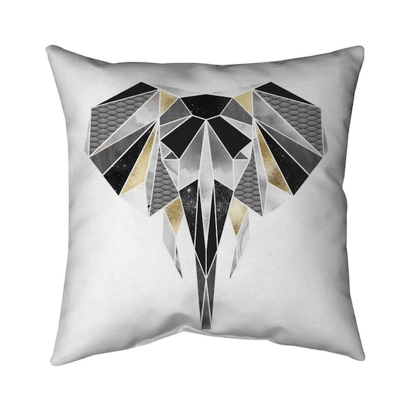 Fondo 20 x 20 in. Geometric Elephant-Double Sided Print Indoor Pillow - FO2774559