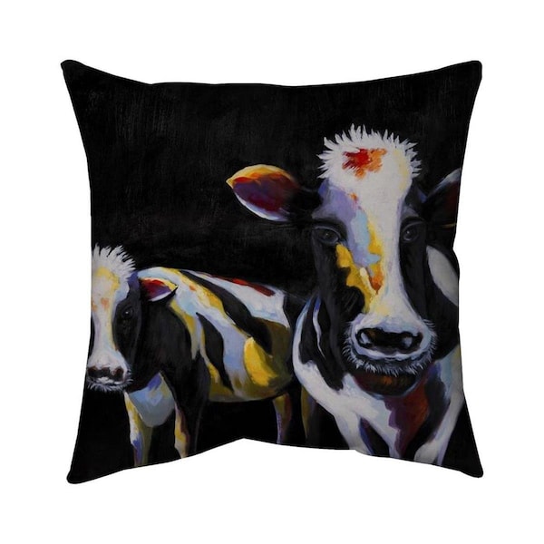 Fondo 20 x 20 in. Two Funny Cows-Double Sided Print Indoor Pillow - FO2791820
