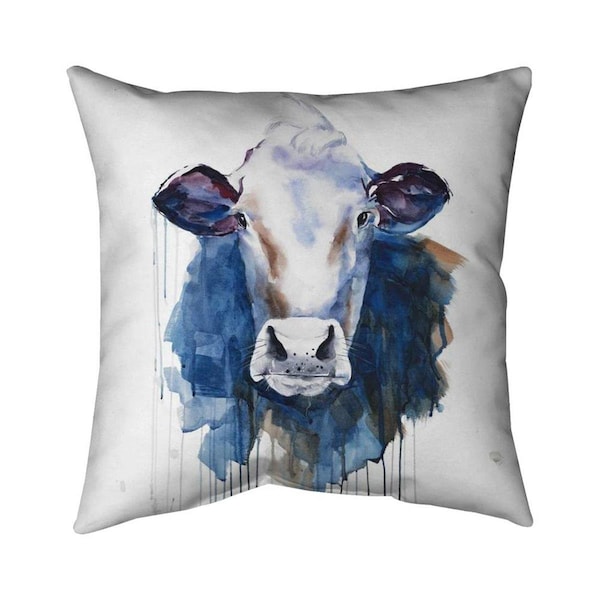Fondo 20 x 20 in. Watercolor Cow-Double Sided Print Indoor Pillow - FO2793019