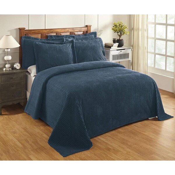Convenience Concepts Jullian Collection Super Soft & Light Weight Bold Stripes Bedspread for King, Teal - HI2145358