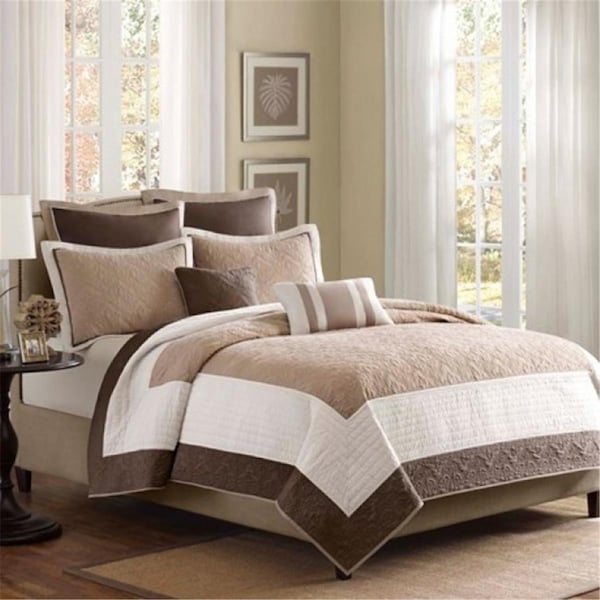 Madison Park Attingham Coverlet Set, Beige - King - MP13-241