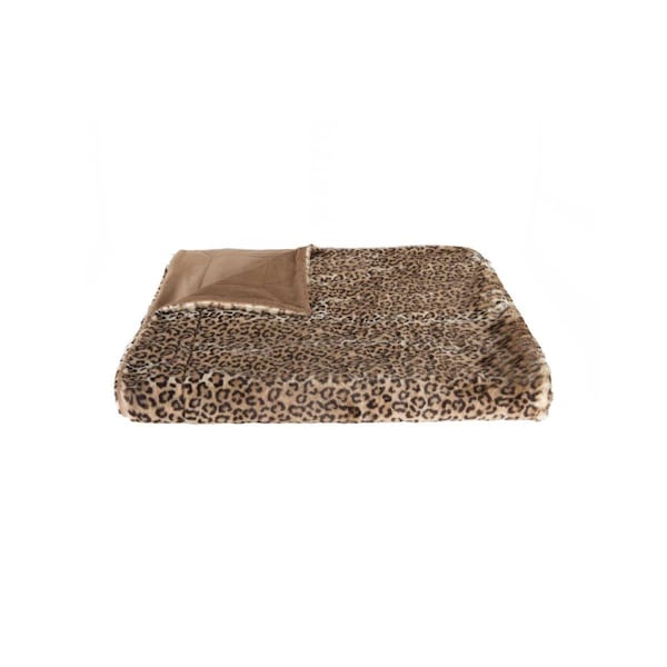 Gfancy Fixtures 50 x 60 in. Burke Leopard Fur Throw - GF3097516