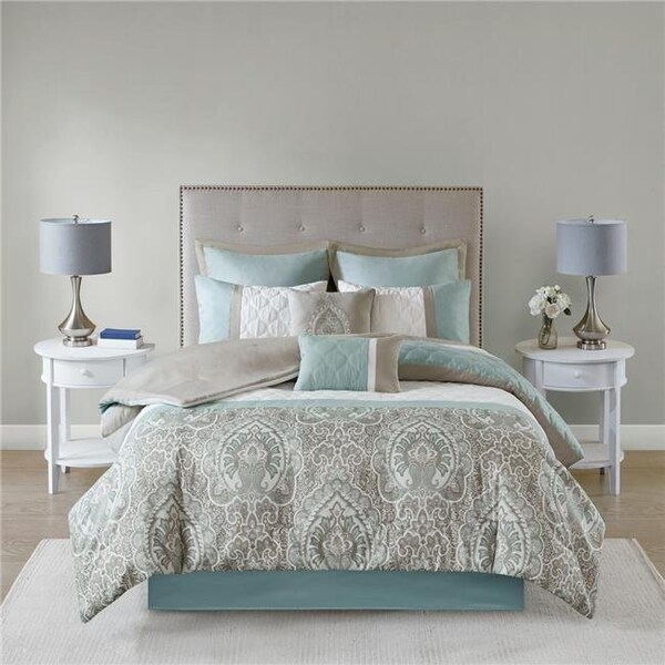 510 Design 510 Design 5DS10-0052 Josefina Comforter Set; Blue - Cal King - 8 Piece - 5DS10-0052
