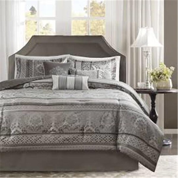 Madison Park Madison Park MP10-4883 King Size Jacquard Comforter Set; Grey - 7 Piece - MP10-4883