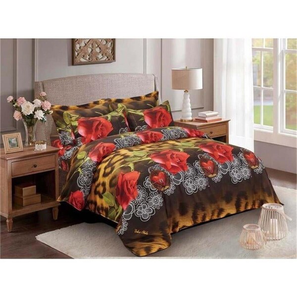 Dolce Mela Floral Bedding Duvet Cover Set, Queen Size - Passion - DM709Q