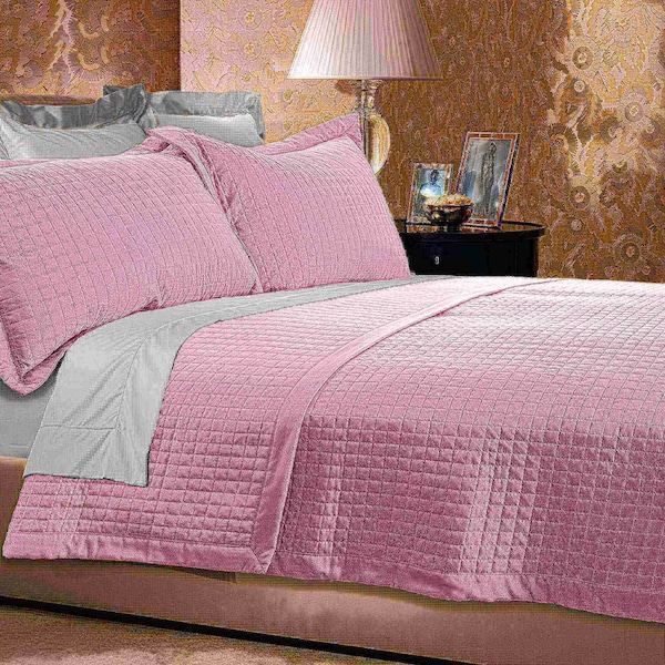 Kathy Ireland Lilac Microfiber Coverlet Set, Lilac, King - KI190006