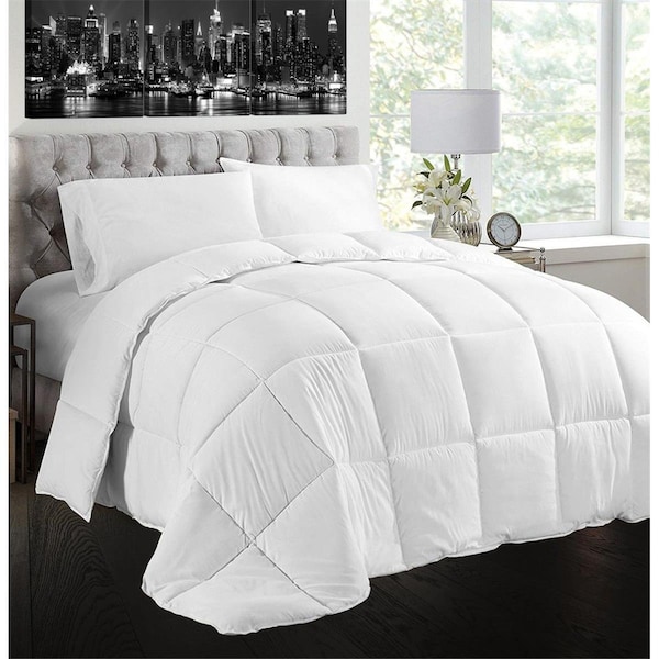 Kd Gabinete 86 x 86 in. Natural Goose Feather & Down 100 Percent Cotton Case Queen Size Comforter Set, White - KD2567071