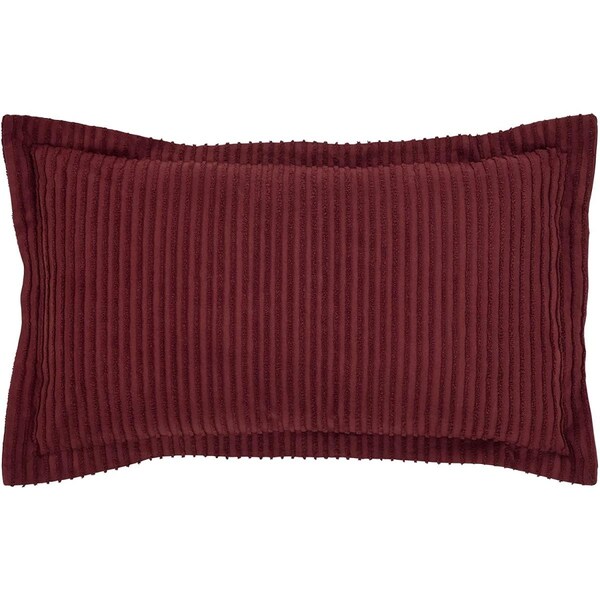 Convenience Concepts Jullian Collection Super Soft & Light Weight Bold Stripes Sham for King, Burgundy - HI2112568