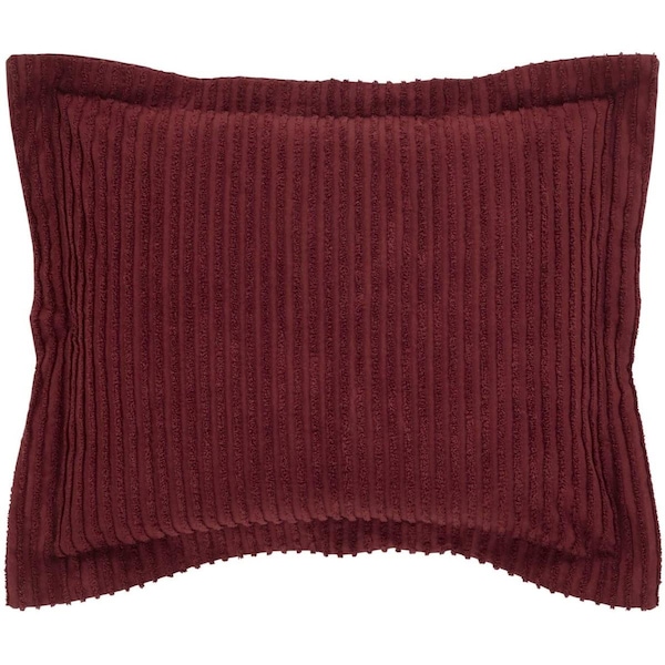 Convenience Concepts Jullian Collection Super Soft & Light Weight Bold Stripes Standard Sham, Burgundy - HI1846122