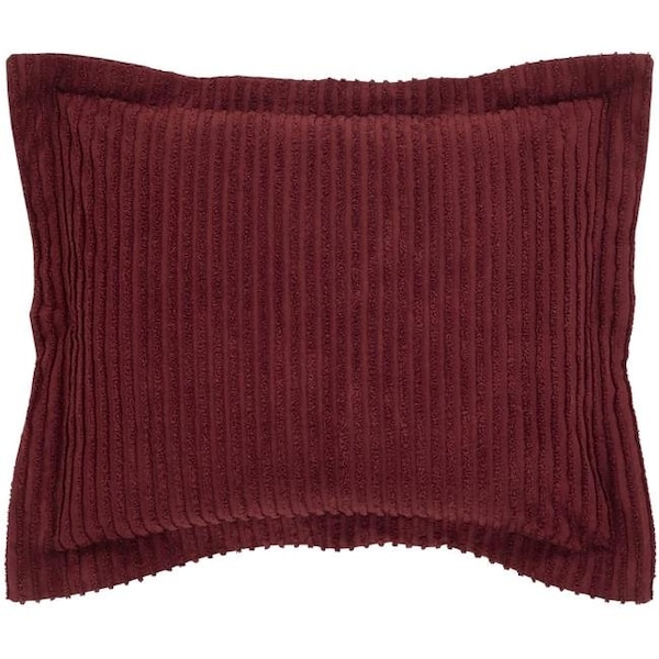Better Trends Better Trends SHASP2127BU Jullian Collection Super Soft & Light Weight Bold Stripes Standard Sham; Burgundy - SHASP2127BU