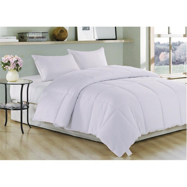 Homeroots 1 x 88 x 66 in. White Polyester Medium Warmth Twin Size Down Alternative Comforter Duvet Insert - HO382782
