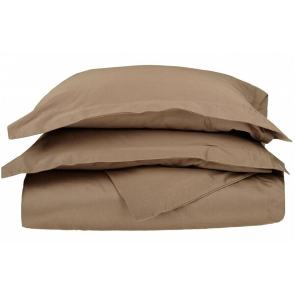 Superior  Egyptian Cotton 650 Thread Count Solid Duvet Cover Set  Twin-Taupe - 650TWDC SLTP