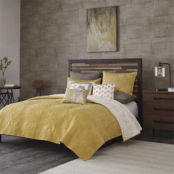 Ink Plus Ivy Kids INK Plus IVY II13-615 Piece Of 3 Kandula Coverlet Mini Set; King & Cal King - Yellow - II13-615