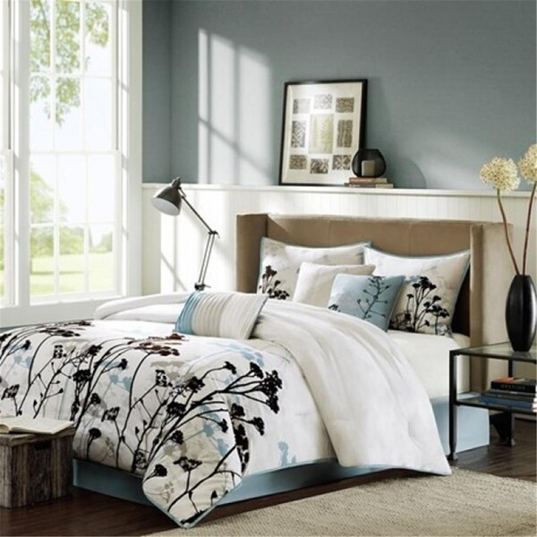 Madison Park Matilda 270Gsm 7 - Piece Comforter Set, King - Blue - MP10-511