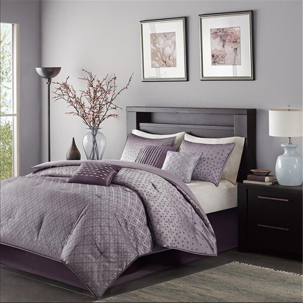 Madison Park Biloxi 7 Piece Comforter Set, Purple - Cal King, 7PK - MP10-921