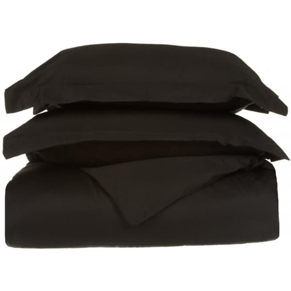 Impressions By Luxor Treasures Egyptian Cotton 650 Thread Count Solid Duvet Cover Set King/California King-Black - 650KCDC SLBK