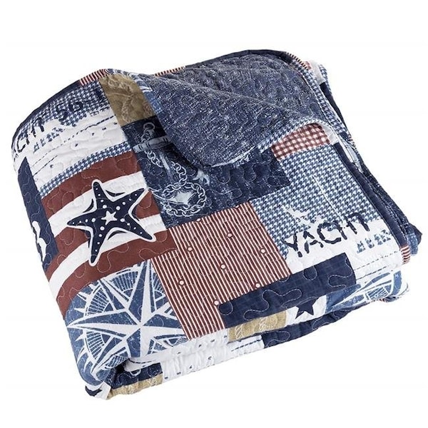 Bedford Home Bedford Home 66A-05921 2 Piece Quilt Set Patriotic Americana - Twin Size - 66A-05921