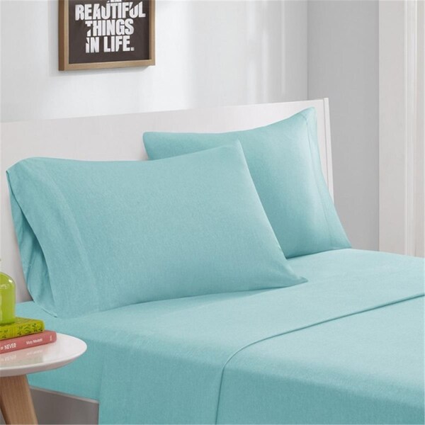 Intelligent Design Blend Jersey Knit Sheet Set, Aqua, Twin - ID20-696