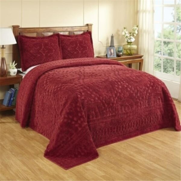 Better Trends Rio Collection Floral Design Cotton Tufted Bedspread, White - Euro Sham - SHR2626WH