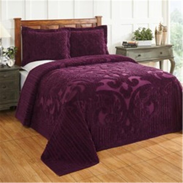 Convenience Concepts Ashton Cotton Bedspread, Plum - Queen Size - HI1851500