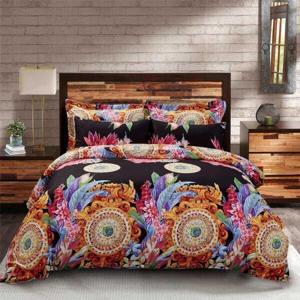 Dolce Mela Floral Bedding Duvet Cover Set, Queen Size - Ecstasy - DM712Q