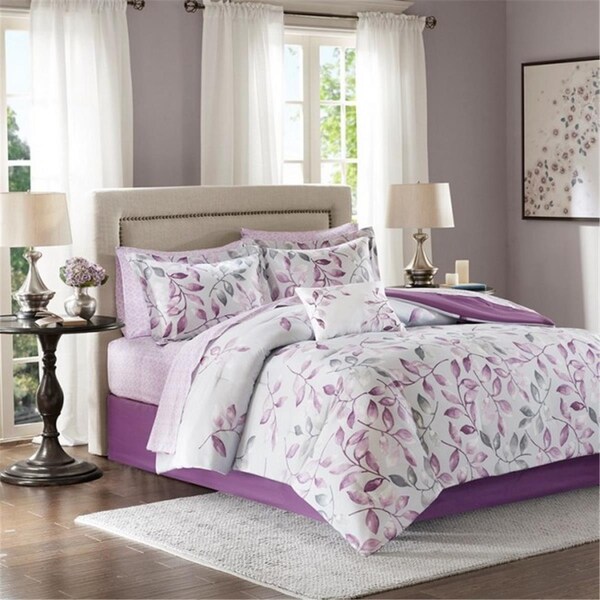 Madison Park Lafael Complete Comforter Set, Purple - Twin - MPE10-376