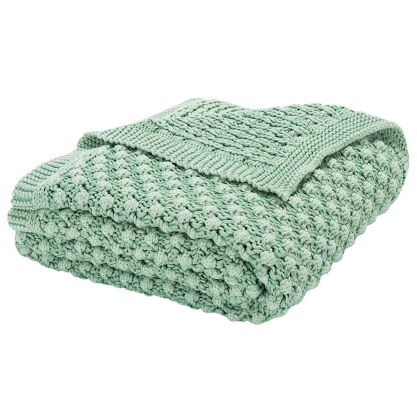 Safavieh 50 x 60 in. 100 Percent Cotton Hollie Throw, Sage - THR236A-5060
