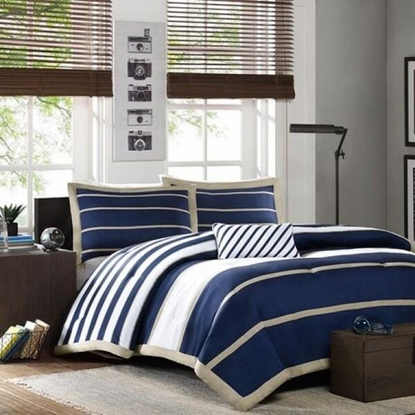 Mi Zone Mi Zone MZ10-085 100 Percent Polyester Peach Skin Printed Comforter - Set Of 4; Full & Queen - MZ10-085