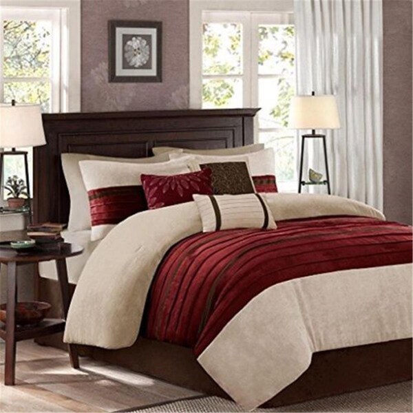 Madison Park Palmer 7 Piece Comforter Set, Red, Queen, 7PK - MP10-2266