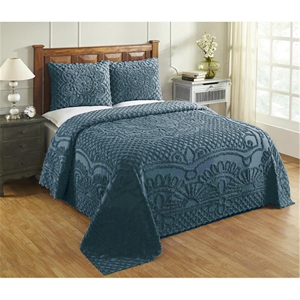 Better Trends Trevor Collection 100% Cotton Queen Bedspread Set in Teal - BSTRQUTL