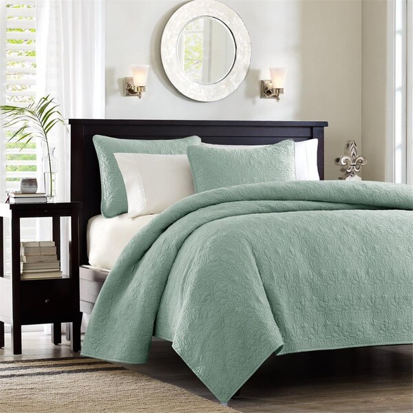 Madison Park Coverlet Set - King, Seafoam - MP13-154