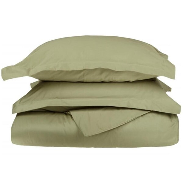 Impressions By Luxor Treasures Egyptian Cotton 650 Thread Count Solid Duvet Cover Set Twin-Sage - 650TWDC SLSG