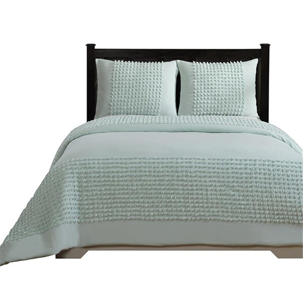 Better Trends Olivia Collection 100% Cotton King Comforter Set in Turquoise - QUOLKITQ