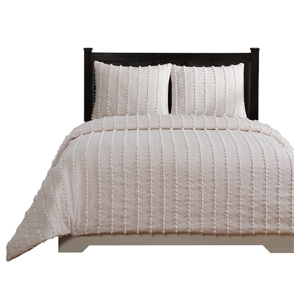 Convenience Concepts Angelique Collection 100% Cotton King Comforter Set in Peach - HI3129729