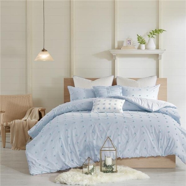 Urban Habitat Urban Habitat UH12-2158 Maize Cotton Jacquard Duvet Cover Set; Blue - King & Cal King - UH12-2158