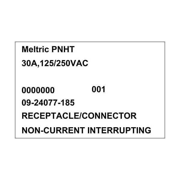 Meltric 09-24077-185 RECEPTACLE HIGH TEMPERATURE - 09-24077-185