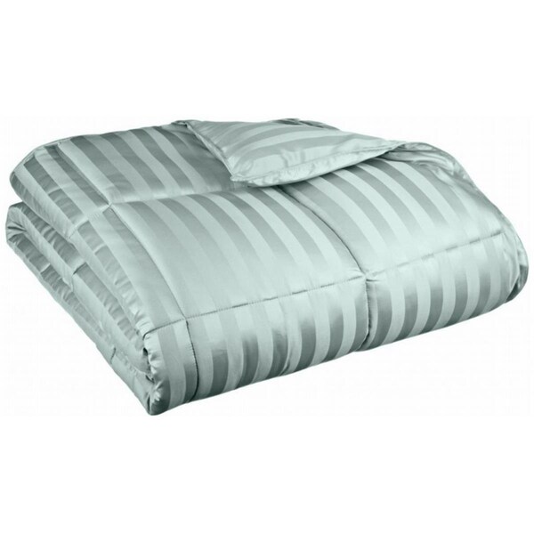 Grand Down All Season Wide Stripes Down Alternative Comforter  Full/Queen-Jade - COMFORTER F/Q ST-JD (1IN)
