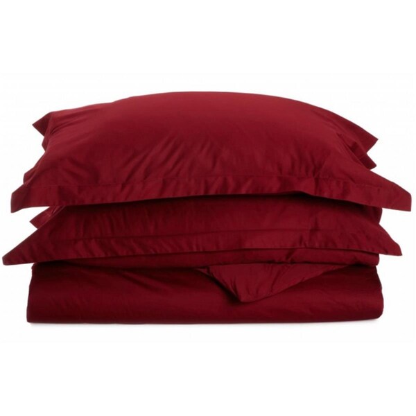Impressions By Luxor Treasures 530 Thread Count Egyptian Cotton Full/ Queen Duvet Cover Set Solid Burgundy - 530FQDC SLBG