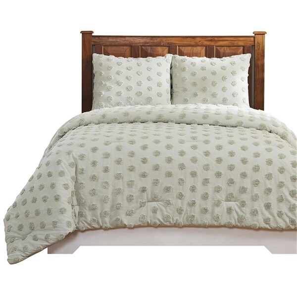 Convenience Concepts Athenia Collection 100% Cotton King Comforter Set in Sage - HI3680550
