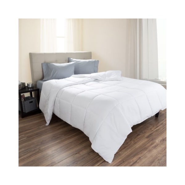 Hastings Home Comforter, Ultra-Soft White Goose Down, Hypo-Allergenic, Quilted Box Stitched, All Season, Full/Queen - 383772YHD