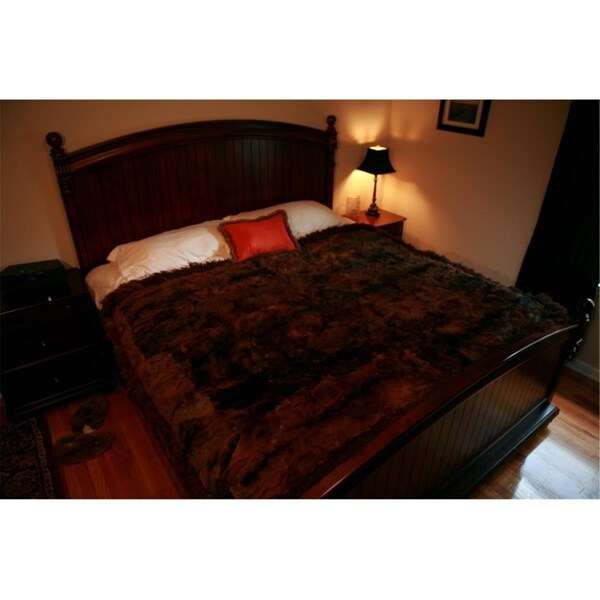 Betterbeds Alpaca Blankets Dark Brown - Baby Alpaca Synthetic Fur Blanket Luxurious- Soft & Warm Bedspread - BE912275
