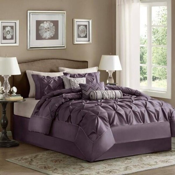 Madison Park Madison Park MP10-659 Laurel Comforter Set ; Full - Purple - MP10-659
