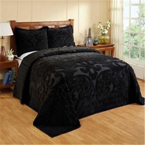 Better Trends Better Trends BSASQUBLK Ashton Cotton Bedspread; Black - Queen Size - BSASQUBLK
