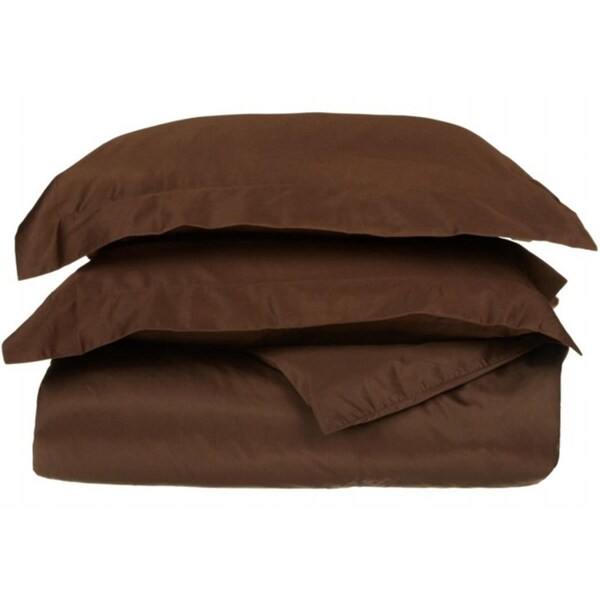 Impressions By Luxor Treasures 530 Thread Count Egyptian Cotton King/ California King Duvet Cover Set Solid Chocolate - 530KCDC SLCH