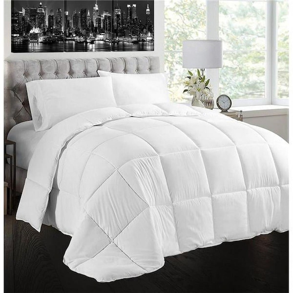 Kd Gabinete 102 x 86 in. White Goose Feather & Down 100 Percent Cotton Case King Size Comforter - KD2567074