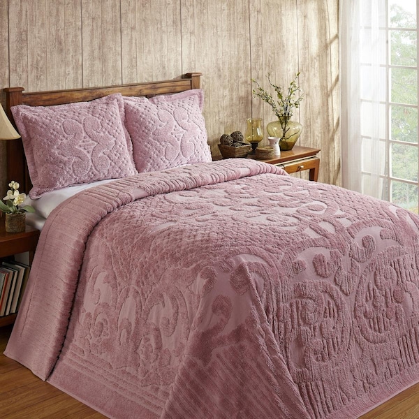 Better Trends Ashton Collection 100% Cotton Queen Bedspread Set in Pink - BSAS3PCQUPI