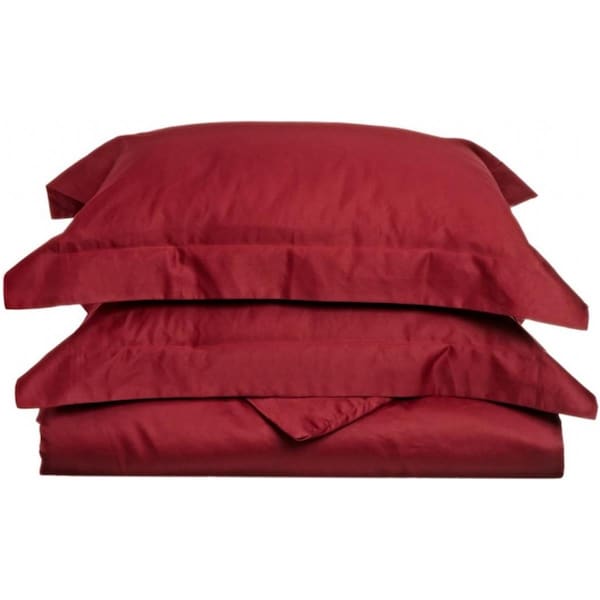 Impressions By Luxor Treasures Egyptian Cotton 650 Thread Count Solid Duvet Cover Set Twin-Burgundy - 650TWDC SLBG