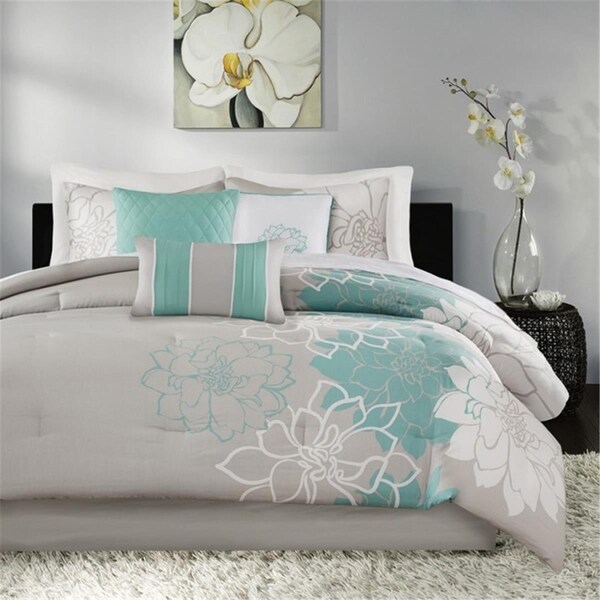 Madison Park Lola Comforter Set - Aqua, California King - MP10-2641